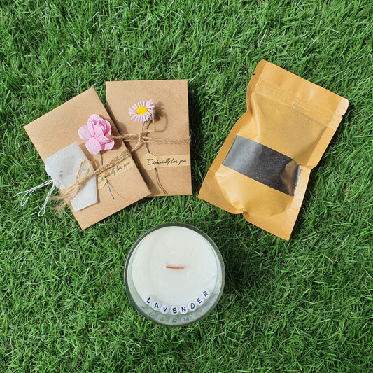 Lavender Ethiscented Candle With Beads
